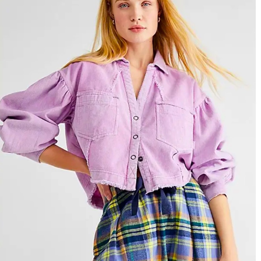 Free people we the free covered in cord crop top M